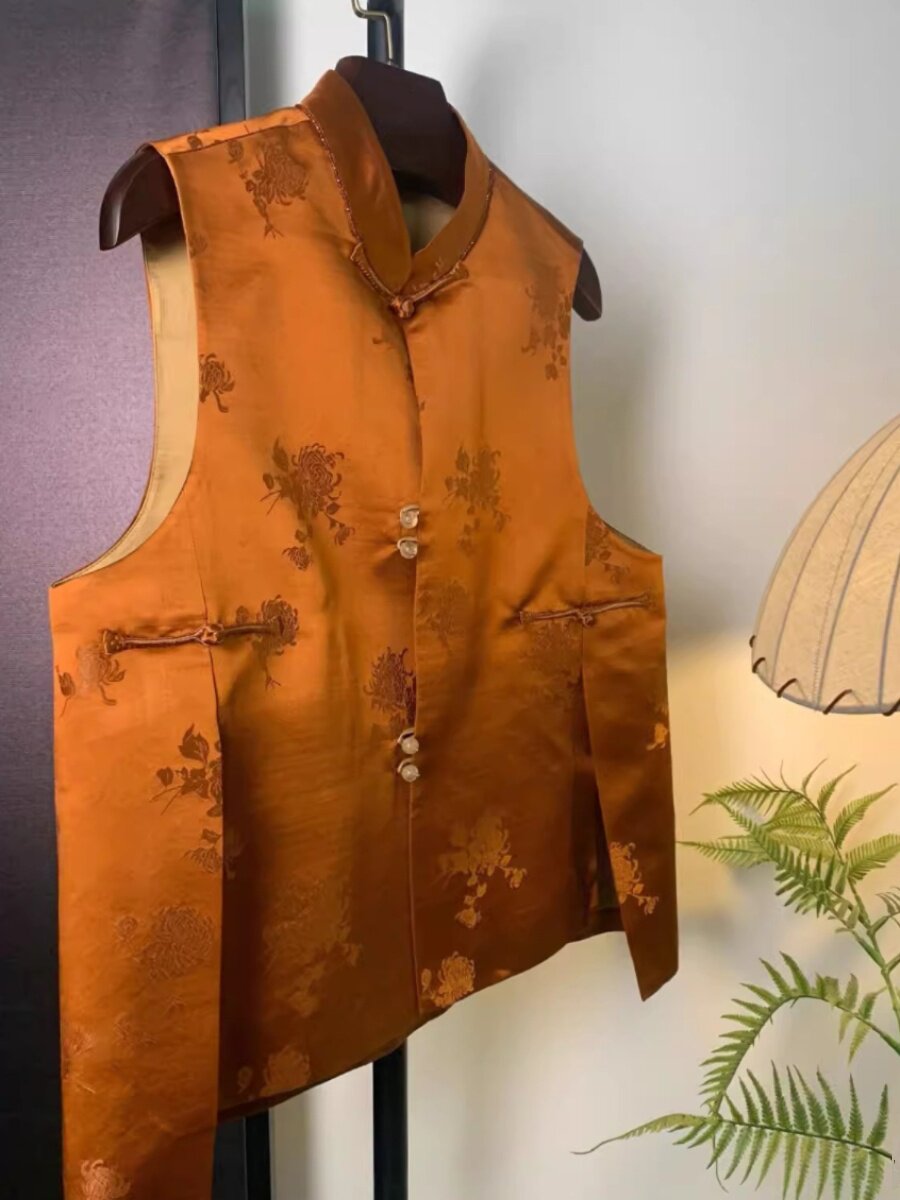 NEW CHINESE WOMENS CLOTHING IMPROVED TANG COSTUME VEST SUMMER EUROPEAN GOODS LIGHT NATIONAL STYLE RETRO BUCKLE SATIN SHOULDER GOWN TOP