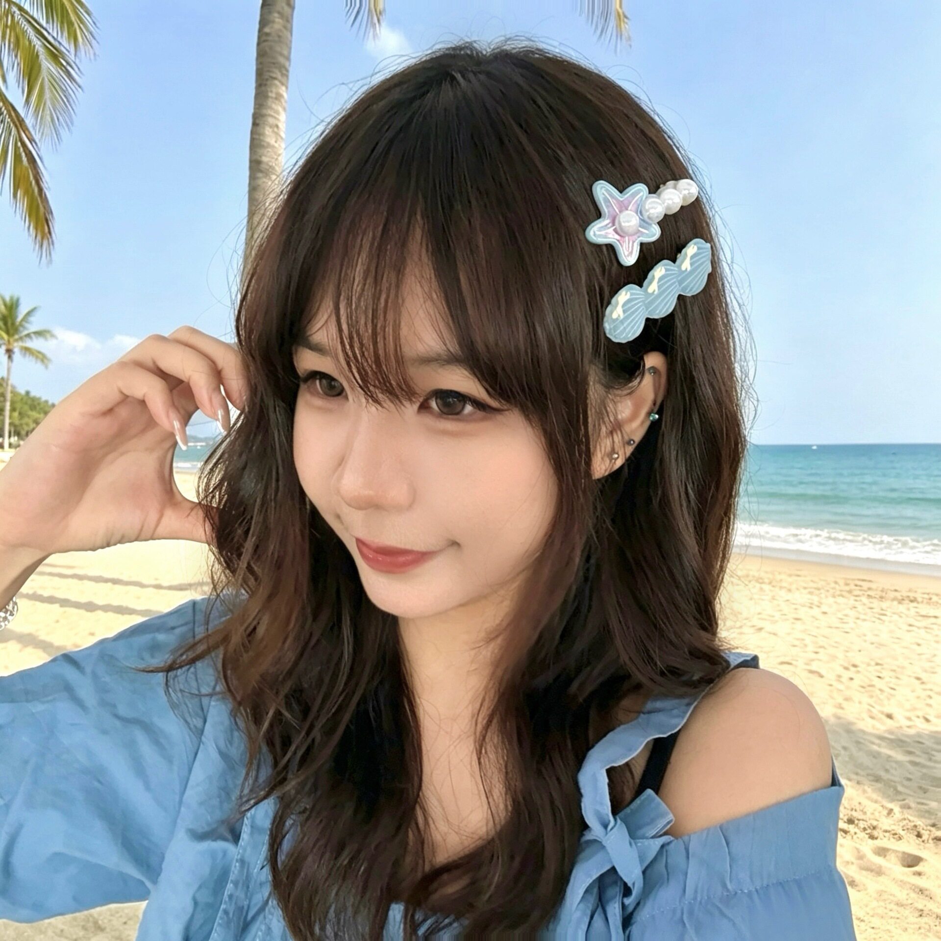 海螺发夹套装少女刘海夹边夹甜美