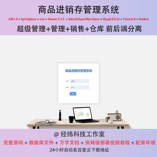 java springboot vue mysql 商品进销存管理系统作业源代码程序