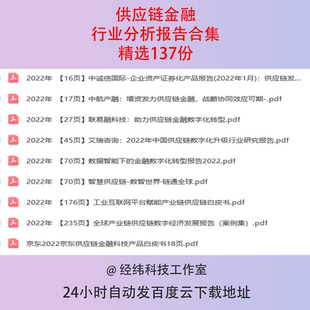 中国供应链行业研究报告数字金融管理数字产业市场用户调研