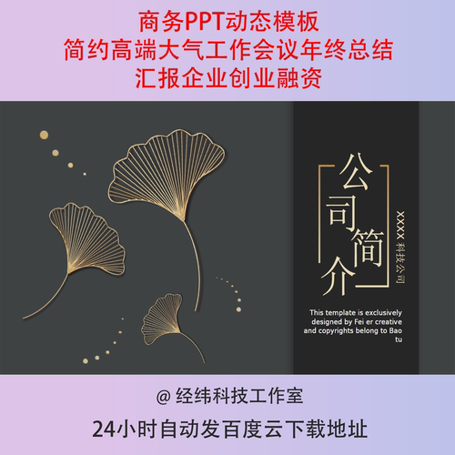 商务PPT动态模板 简约高端大气工作会议年终总结汇报企业创业融资