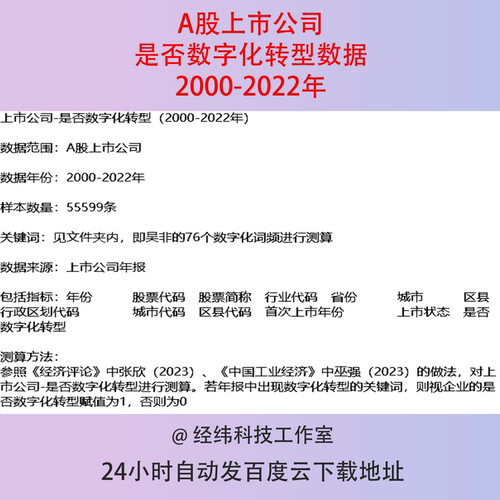 2000-2022年A股上市公司是否数字化转型数据测算关键词匹配表格