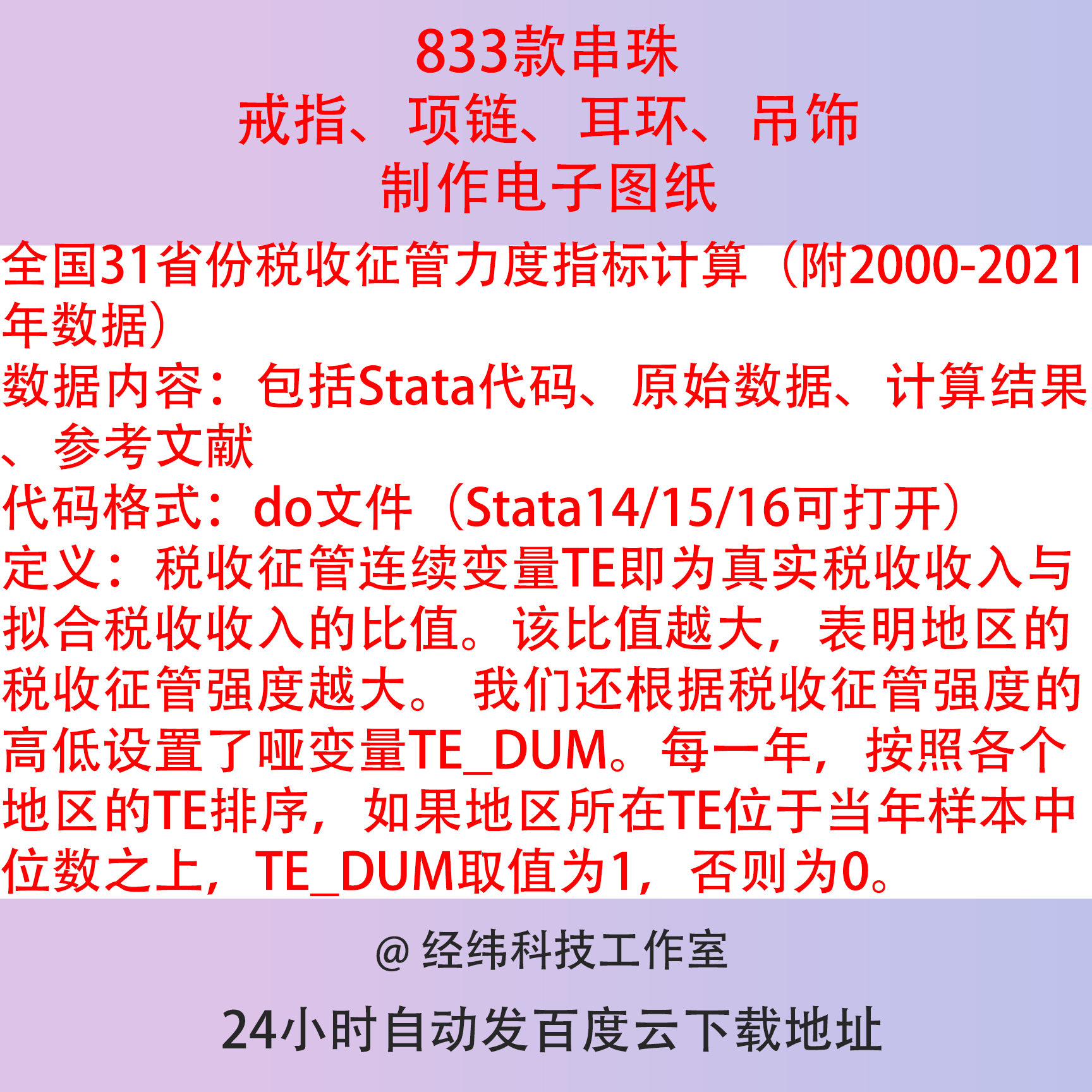 2000-2021全国31省份省级税收征管力度强度指标计算Stata代码结果