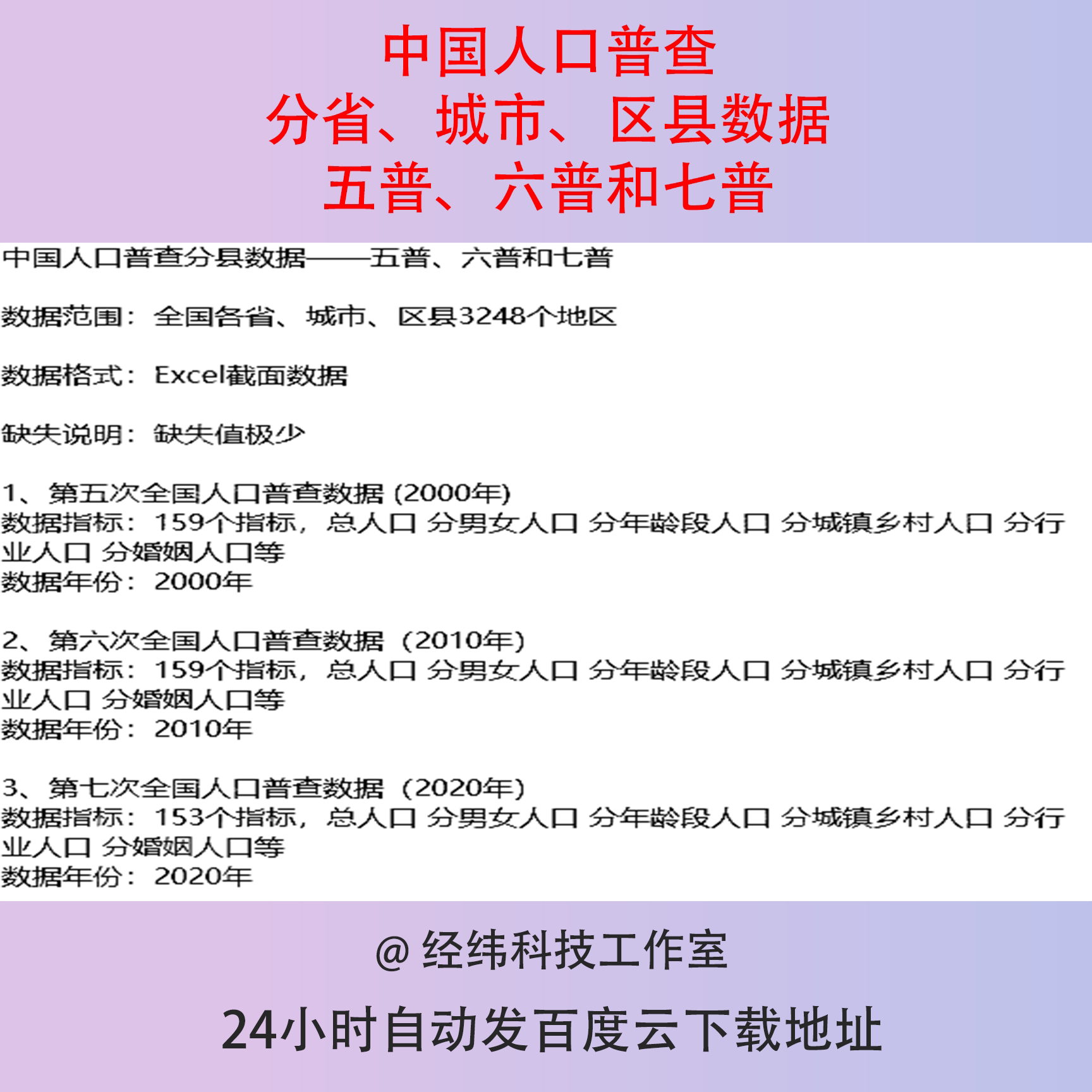 中国人口普查分省份城市县区人口结构分年龄城镇农村行业婚姻数据