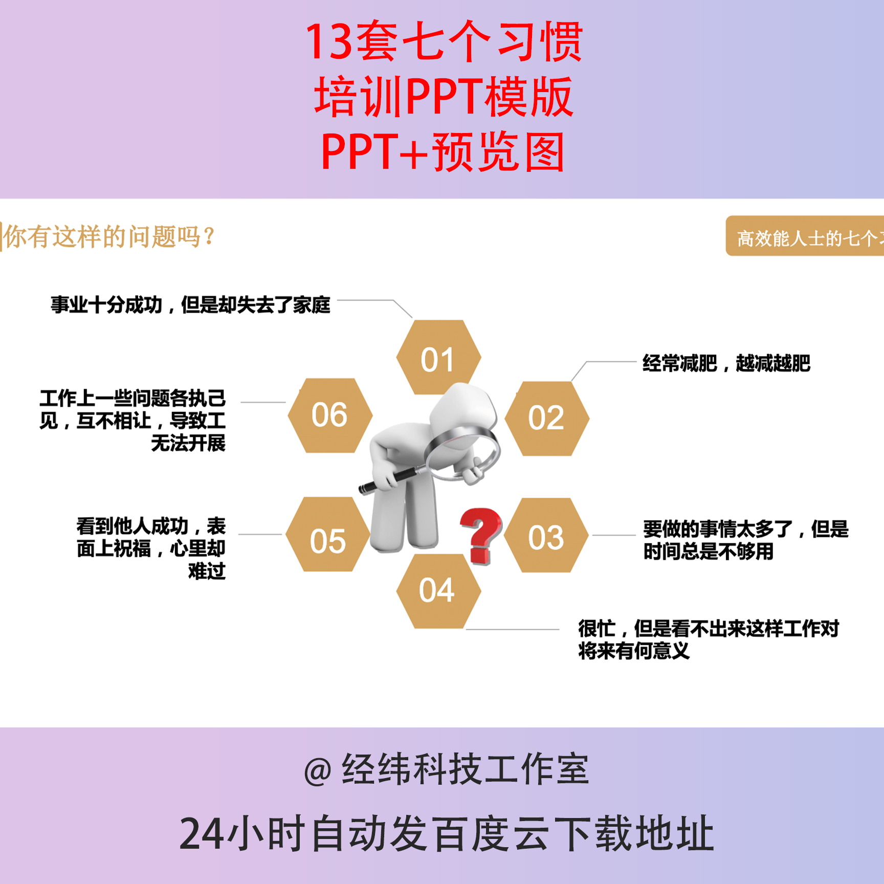 高效能人士的七个习惯PPT 职场员工提升工作效率培训商务