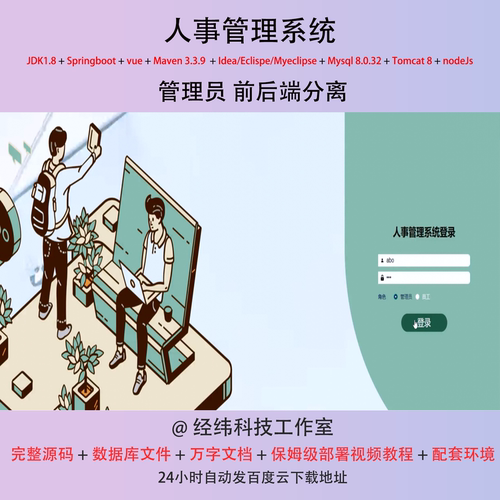 java springboot vue mysql mybatis 人事管理系统作业程序源代码