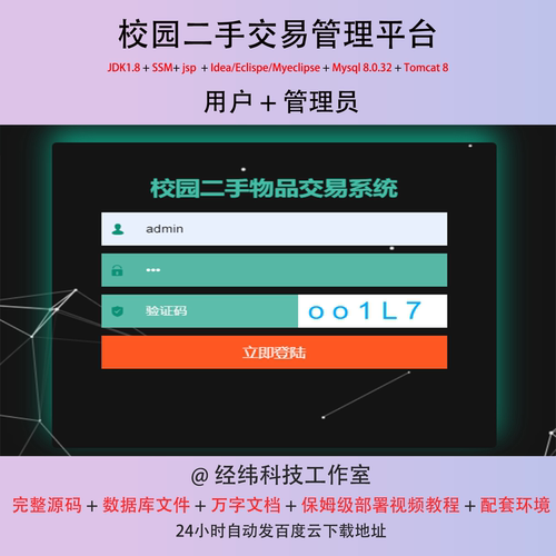 java ssm jsp mysql学校园二手交易管理平台系统作业设计代码程序