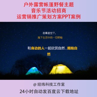 户外露营帐篷野餐主题音乐节活动招商运营销推广策划方案PPT案例
