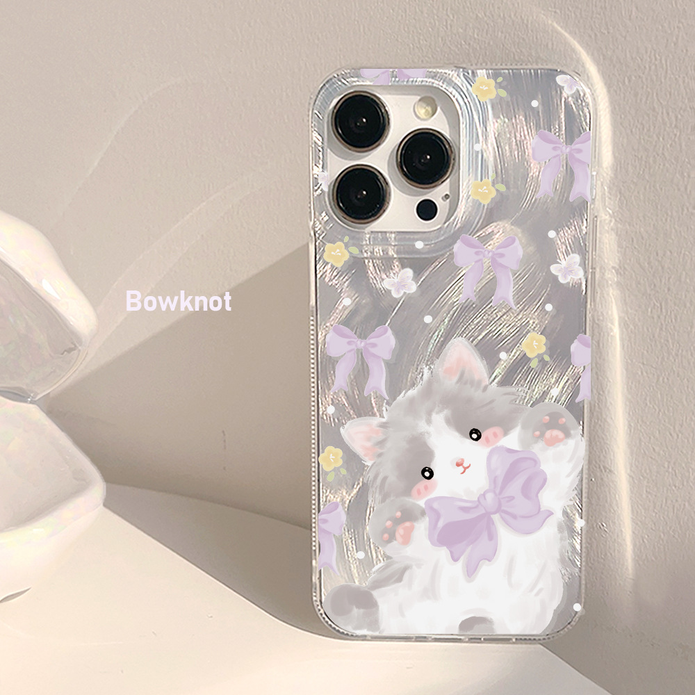 2024夏天新款高级感适用苹果15ProMax手机壳iPhone14日韩12羽纱11全包13保护套16PLUS可爱猫咪XSXR少女外壳软