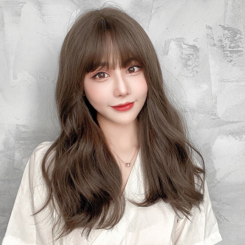 假发卷发中长女大波浪卷自然逼真长发圆脸大脸造型全头套式长卷发