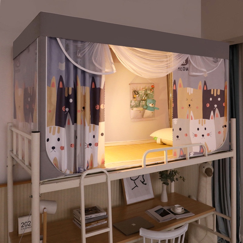 极速全封闭夏f季遮光蚊帐一体式学生宿舍0.9m单牀帘布上下铺通用