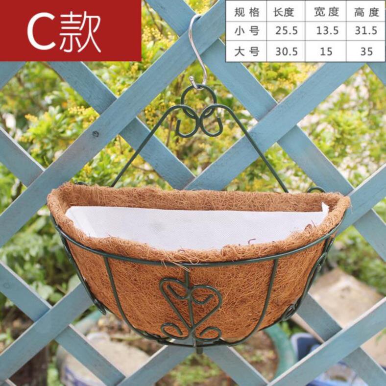 经济型种植花蓝金属铁艺悬挂式园艺墙钩室外新款加厚兰盆绿萝墙i.