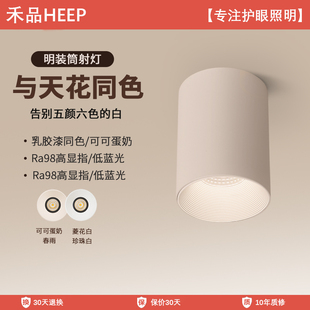 禾品护眼明装 射灯可可蛋奶深杯防眩客厅家用无主灯设计中古风筒灯