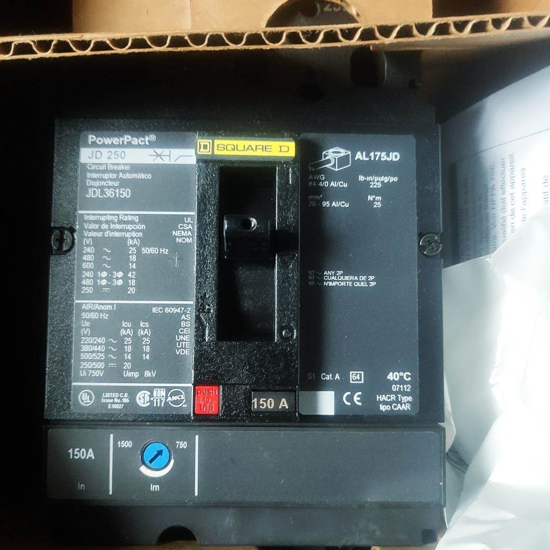 SQUARE JD250 AL175JD JDL36150 3P 150A