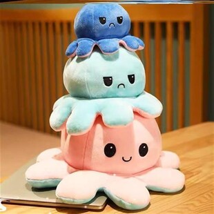 Plushie Toys 1pcs Octopus Flip Plush toy Reversible Fidget