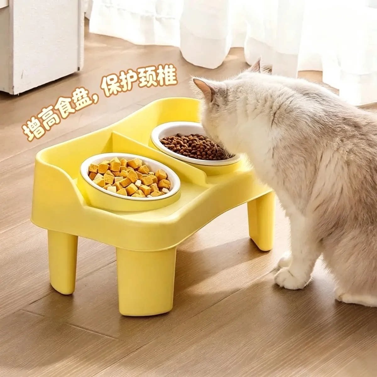 狗食盆双碗狗饭盆饮水宠物双碗不锈钢猫咪饭碗保护颈椎高脚防打翻