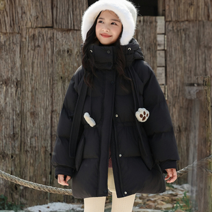 女童羽绒服2025新款大童加厚洋气外套冬季时髦女孩初中生儿童童装