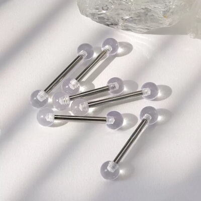 隐形透明钛合金螺旋舌钉