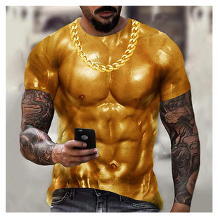 3D printing personalized casual T-shirt3D印花个性休闲T恤男士