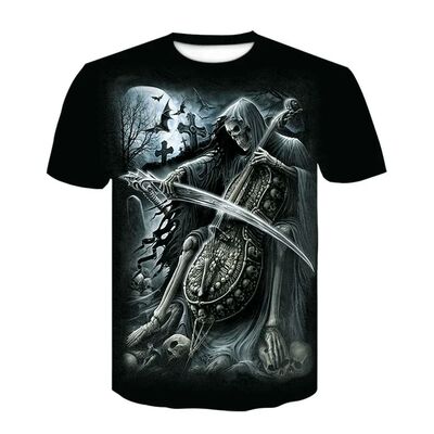 Loose 3D digital printed T-shirt for men 宽松3d数码印花T恤男