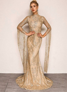 Fashion gilded slim wrap hip dress时尚烫金修身包臀连衣裙女士