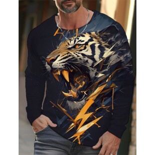printed shirt Tiger fit loose 老虎图案3d印花T恤 pattern
