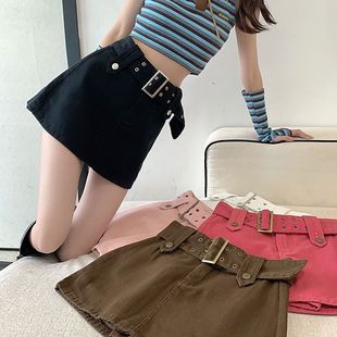 high wrap waist miniskirt性感包臀高腰A字短裙 Sexy line hip