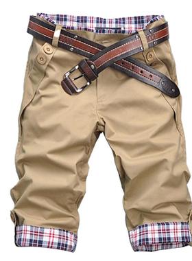 Mid Waist Casual Slim Fit Capris for Men中腰休闲修身七分裤男