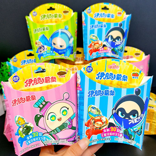 添乐卡通王蛋仔派对伊脆薯条26g空心番茄味牛肉味解馋儿童小零食