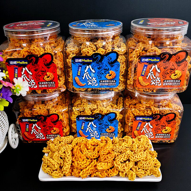 迈吧八爪烧200g锅巴网红爆款吃货零食小吃怀旧休闲食品桶装大容量