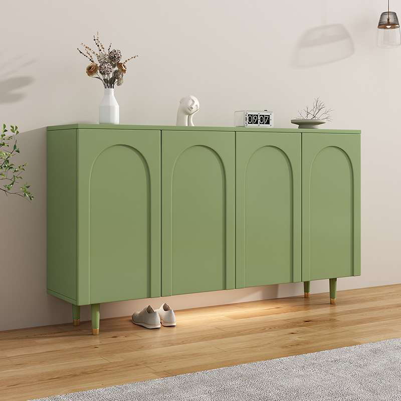 奶油风入户鞋柜家用门口侘寂风门厅柜现代简约大容量阳台储物柜子