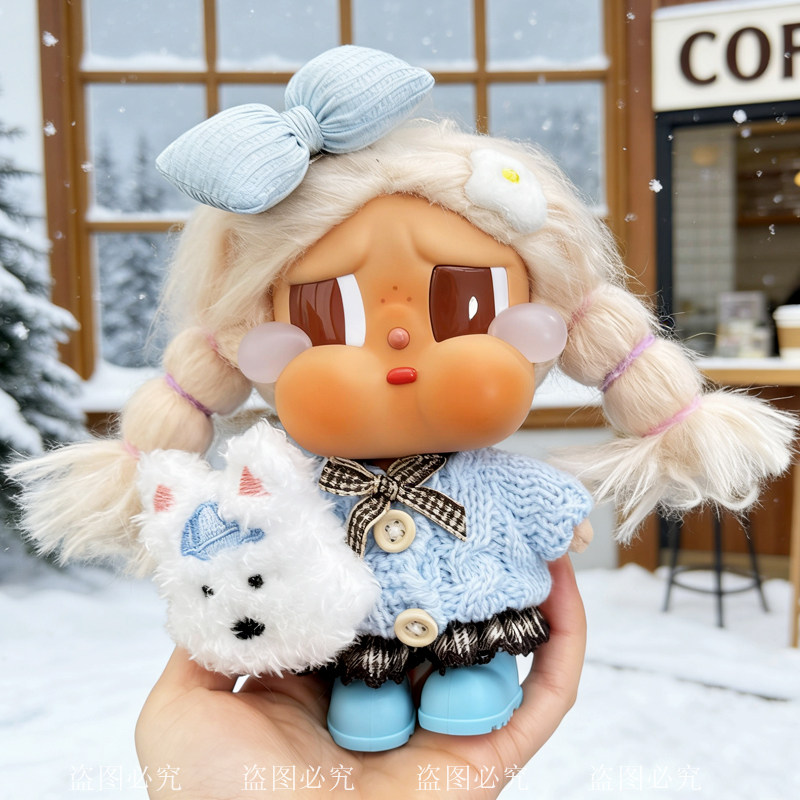 哭娃crybaby娃衣蓝色针织套装甜美可爱蝴蝶结装饰潮玩娃衣,模玩/动漫/周边/娃圈三坑/桌游,潮玩娃衣,淘宝优惠券,粉丝福利购,淘宝优惠卷