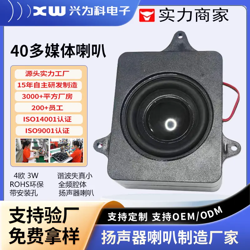 2寸带线内磁全频腔体喇叭5w  智能家居被动振膜扬声器杨声器