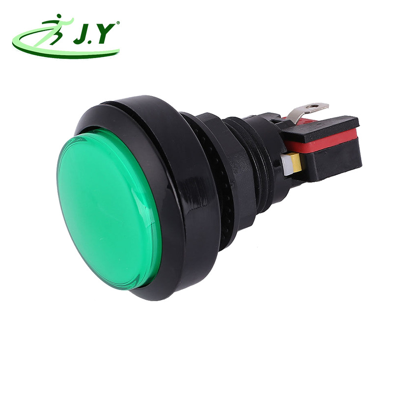 45mm中圆按钮带灯按键 停车设备自助售水机按键 游戏机带灯开关