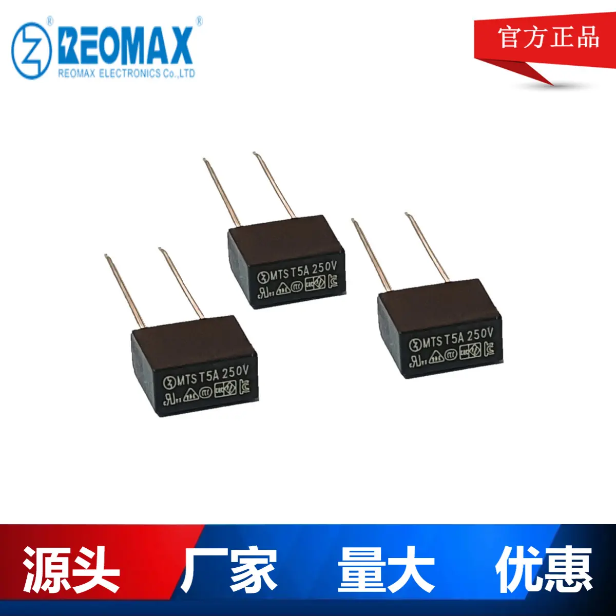 REOMAX瑞迈MTS方形保险丝慢熔T5A250V方块保险丝392同款方型塑封
