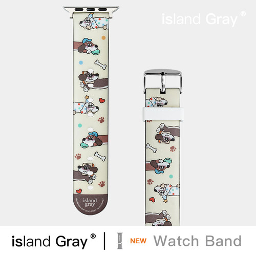 islandgray白色波点腊肠狗表带