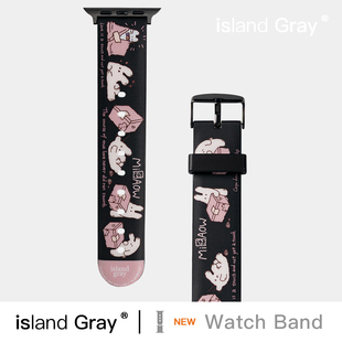 islandgray 箱子兔兔 适用于苹果手表iwatch8 表带apple watch7/se/1/2/3/4/5/6可爱创意通用41/45mm原创设计