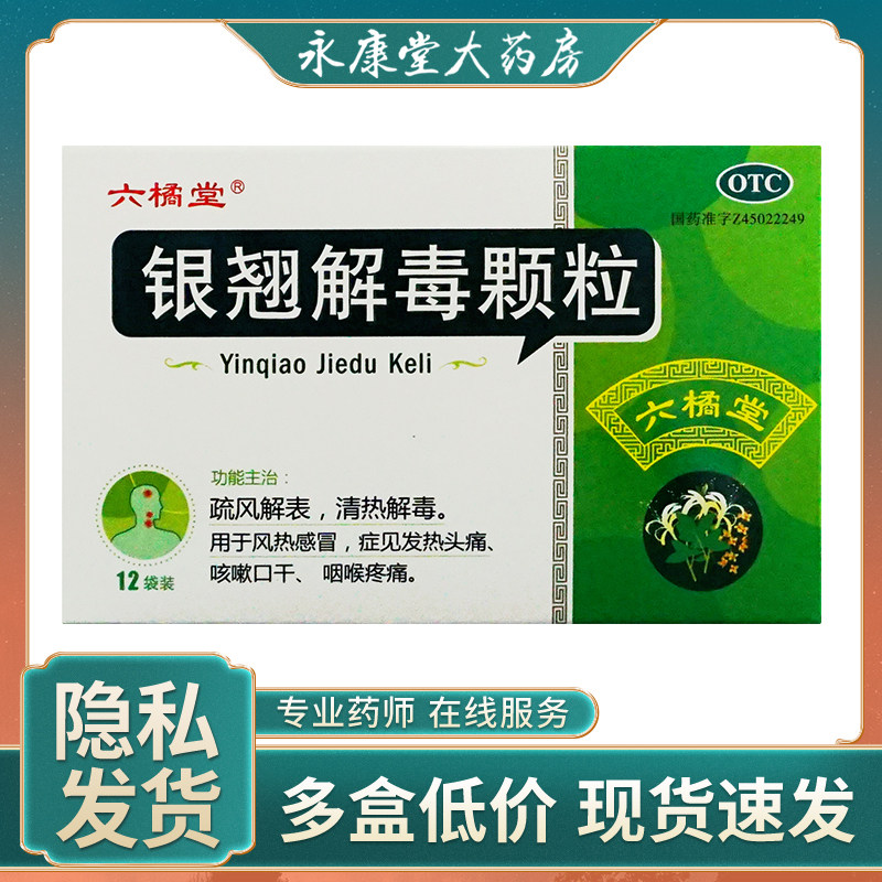 六橘堂银翘解毒颗粒12袋装疏风解表清热解毒风热感冒发热头痛咳嗽