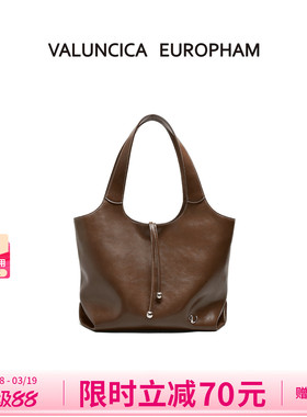 Valuncica/华伦西亚可可包新款大容量通勤托特包复古牛皮单肩包女