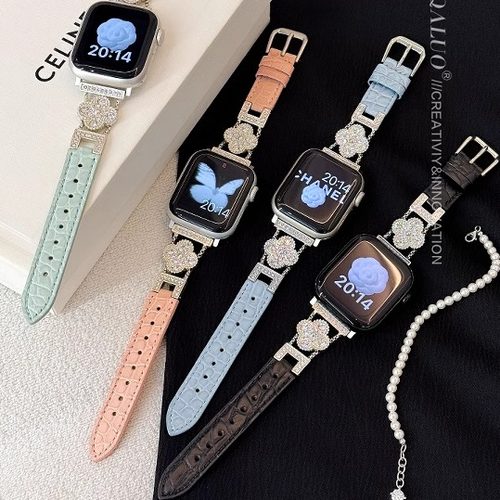 QALUO千洛iwatch美洲鳄圆纹表带