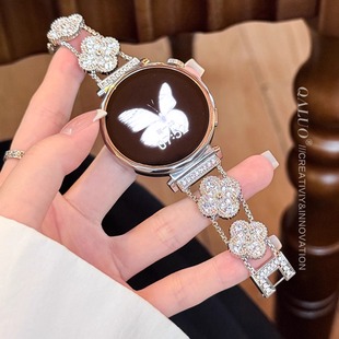 fit3 新款 2pro gt5表带gt3 4pro高级感荣耀watch2金属女小众 〔裸眼爆闪〕满钻星芒链条适用华为手表watchGT6