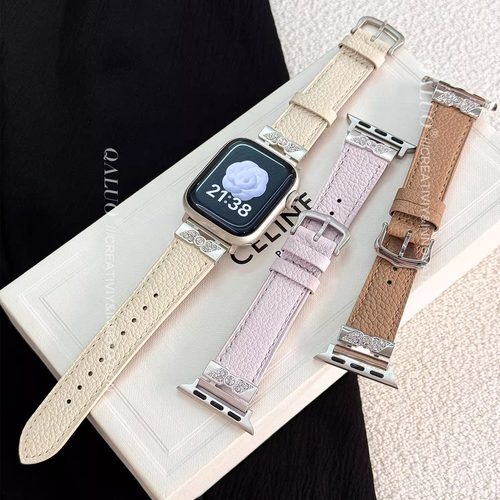 千洛/QALUO蝴蝶结牛皮iwatch表带