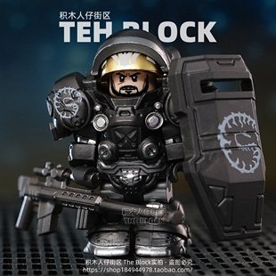 第三方星际争霸风暴英雄陆战队机枪士兵积木人仔拼装 玩具手办周边