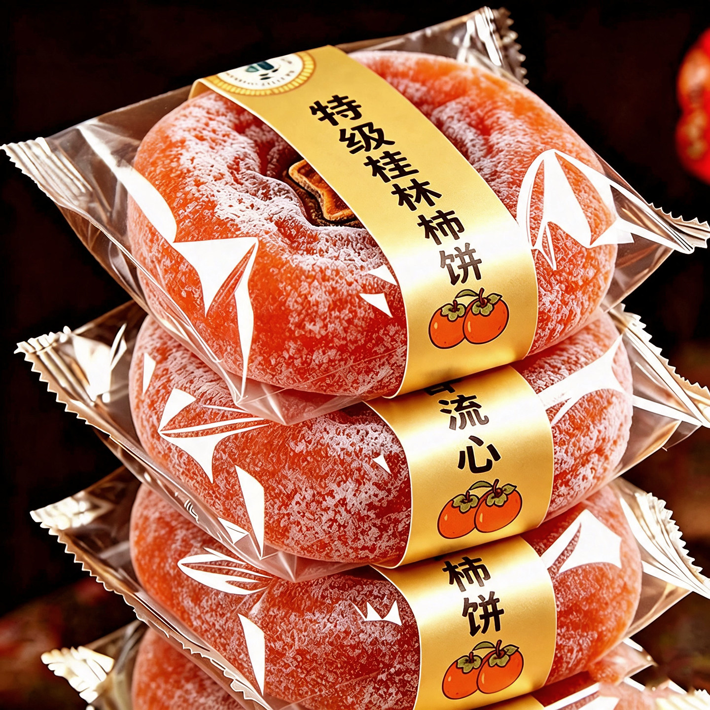 正宗流心柿饼独立包装官方旗舰店陕西富平糖心干柿子吊柿饼5斤装