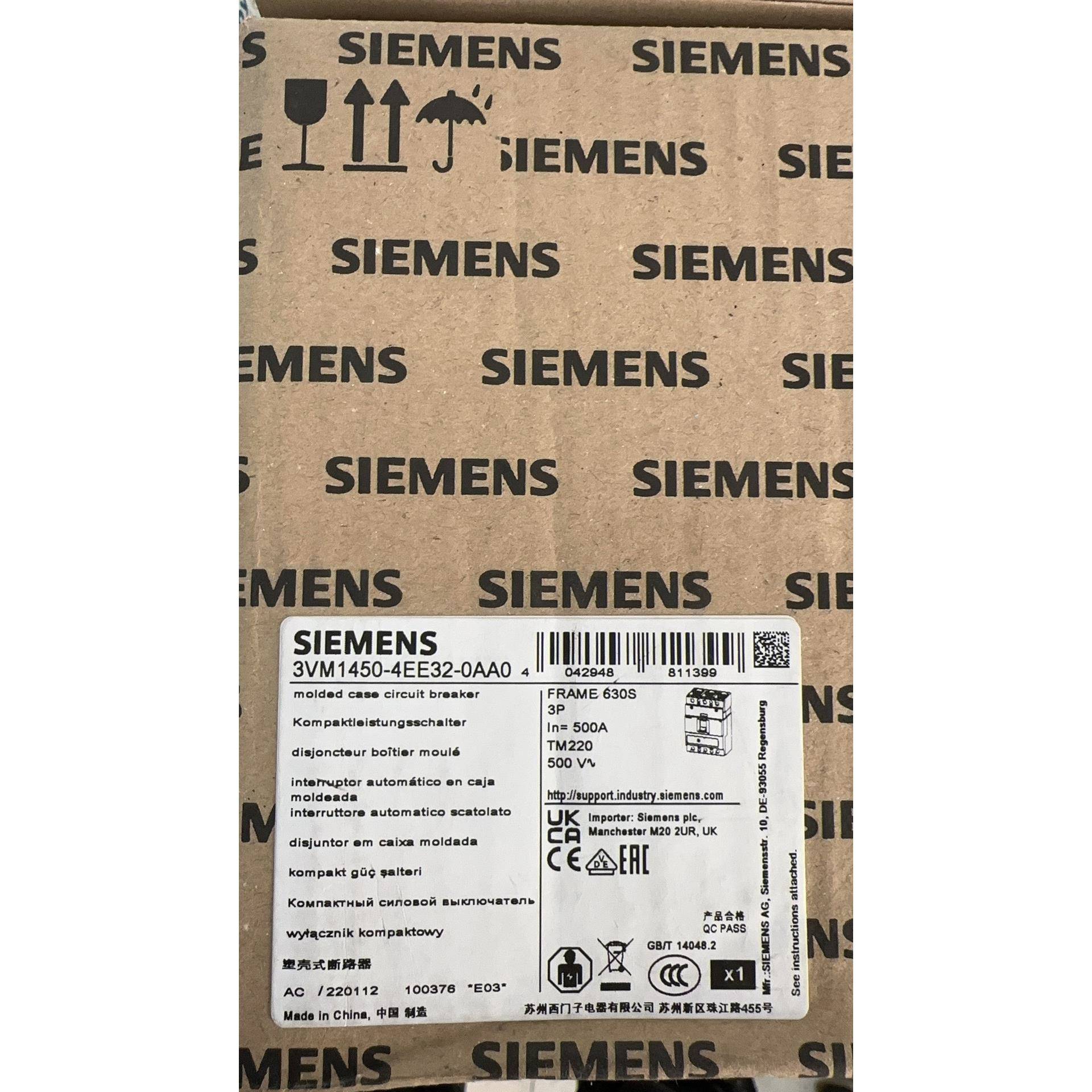 塑壳断路器 3VM1450-4EE32-0AA0