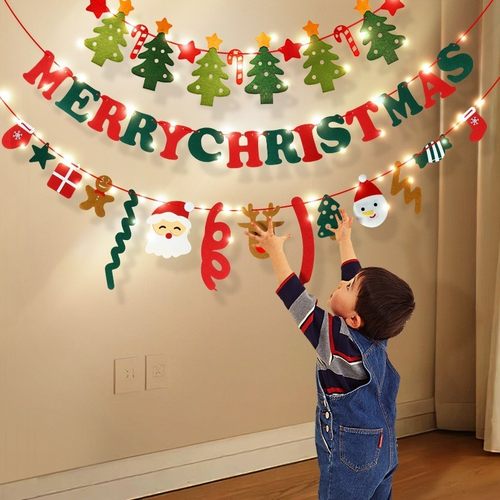 Christmas Party Felt Banner Wall Tree Decoration Bunting