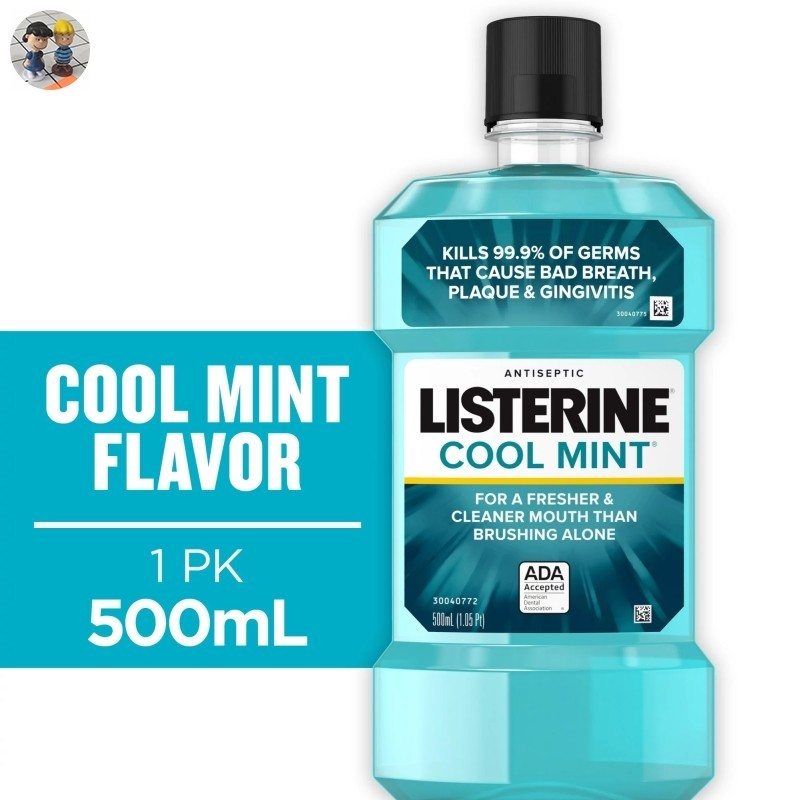 Listerine Cool Mint Antiseptic Bad Breath Mouthwash 500mL
