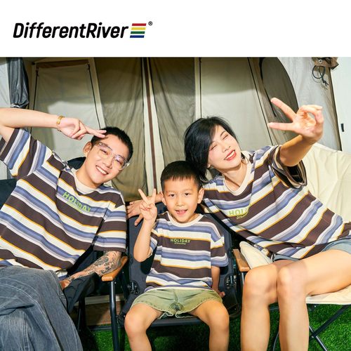 与川儿童条纹吸汗棉T恤