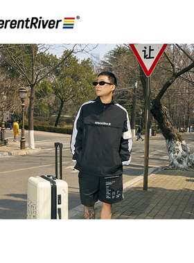 DifferentRiver2023夏季拉条半拉链防风防雨轻薄可收纳冲锋外套