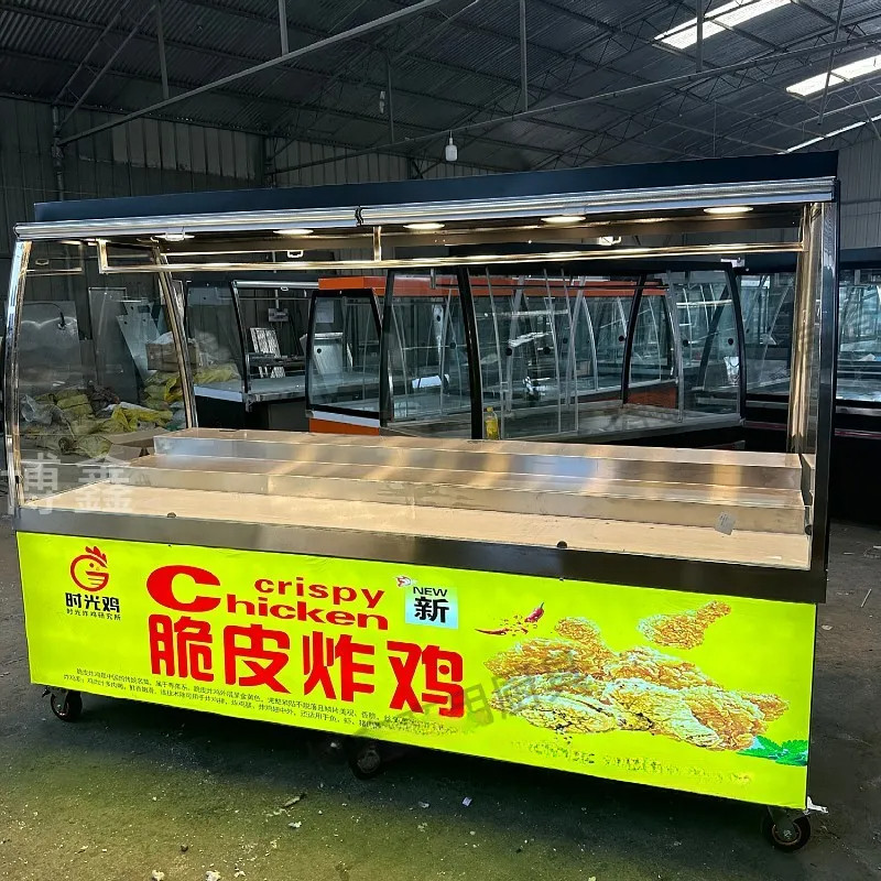 定做脆皮炸鸡展示柜炸鸡皇后保鲜展示柜明档超市熟食卤菜串串展柜